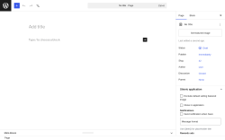 Page screenshot: Add Page &lsaquo; Test site &mdash; WordPress