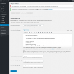 Page screenshot: StockUnlocks → Plugin Options → Notifications