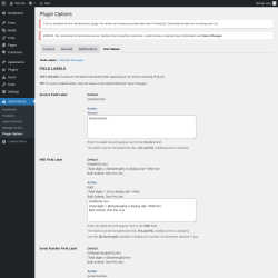 Page screenshot: StockUnlocks → Plugin Options → Text Values