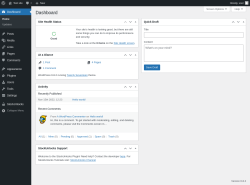 Page screenshot: Dashboard ‹ Test site — WordPress