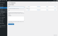 Page screenshot: Links → Link Categories