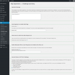 Page screenshot: Stop Spammers → Challenge & Deny