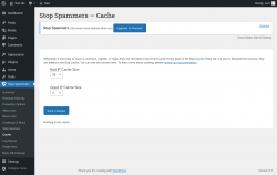 Page screenshot: Stop Spammers &rarr; Cache
