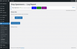 Page screenshot: Stop Spammers &rarr; Log Report