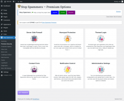 Page screenshot: Stop Spammers &rarr; Premium Security