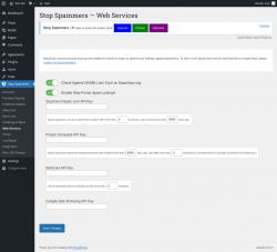 Page screenshot: Stop Spammers &rarr; Web Services