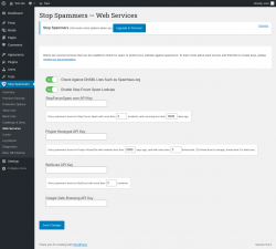 Page screenshot: Stop Spammers &rarr; Web Services
