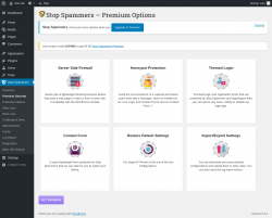 Page screenshot: Stop Spammers &rarr; Premium Security