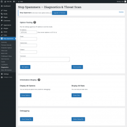 Page screenshot: Stop Spammers &rarr; Diagnostics