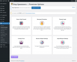 Page screenshot: Stop Spammers &rarr; Premium Security
