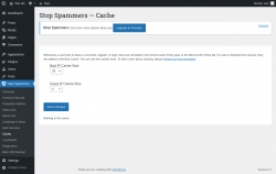 Page screenshot: Stop Spammers &rarr; Cache