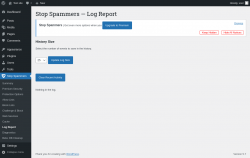 Page screenshot: Stop Spammers &rarr; Log Report