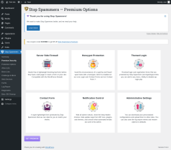 Page screenshot: Stop Spammers &rarr; Premium Security