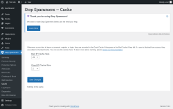 Page screenshot: Stop Spammers &rarr; Cache