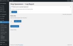 Page screenshot: Stop Spammers &rarr; Log Report
