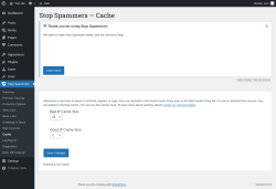 Page screenshot: Stop Spammers &rarr; Cache