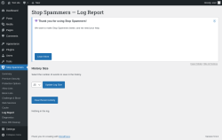 Page screenshot: Stop Spammers &rarr; Log Report