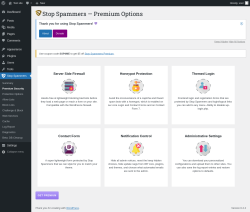 Page screenshot: Stop Spammers &rarr; Premium Security