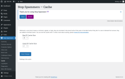 Page screenshot: Stop Spammers &rarr; Cache