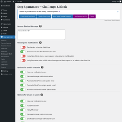 Page screenshot: Stop Spammers &rarr; Challenge & Block