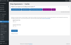 Page screenshot: Stop Spammers &rarr; Cache