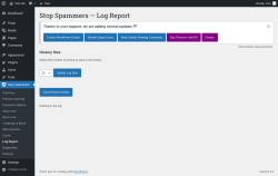 Page screenshot: Stop Spammers &rarr; Log Report