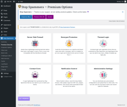 Page screenshot: Stop Spammers &rarr; Premium Security
