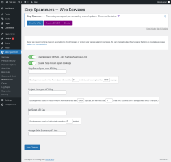 Page screenshot: Stop Spammers &rarr; Web Services