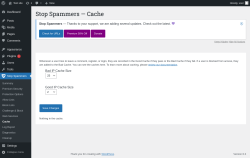 Page screenshot: Stop Spammers &rarr; Cache