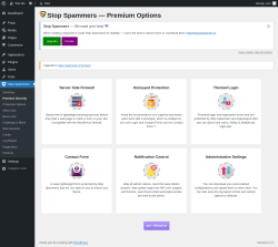 Page screenshot: Stop Spammers &rarr; Premium Security