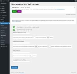 Page screenshot: Stop Spammers &rarr; Web Services