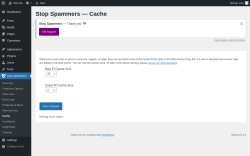 Page screenshot: Stop Spammers &rarr; Cache