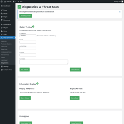Page screenshot: Stop Spammers → Diagnostics
