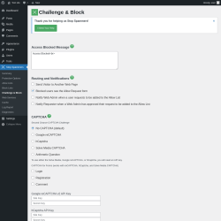 Page screenshot: Stop Spammers &rarr; Challenge & Block