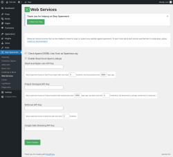 Page screenshot: Stop Spammers &rarr; Web Services