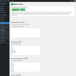 Page screenshot: Stop Spammers &rarr; Block Lists