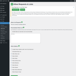 Page screenshot: Stop Spammers &rarr; Allow Lists