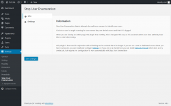 Page screenshot: Settings → Stop User Enumeration
