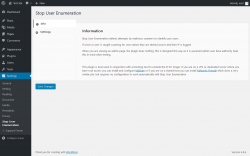 Page screenshot: Settings  → Stop User Enumeration