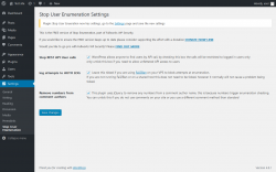 Page screenshot: Settings → Stop User Enumeration