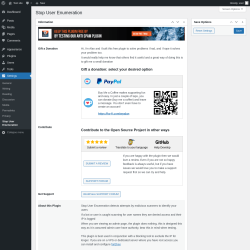 Page screenshot: Settings → Stop User Enumeration