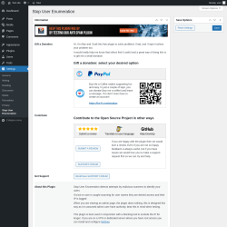 Page screenshot: Settings → Stop User Enumeration