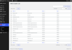 Page screenshot: Stop Web Crawlers &rarr; List