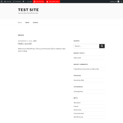 Page screenshot: Test site – Just another WordPress site