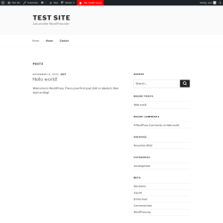 Page screenshot: Test site – Just another WordPress site