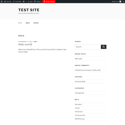 Page screenshot: Test site – Just another WordPress site