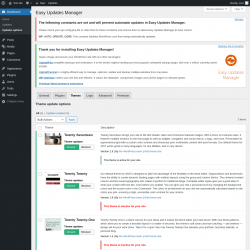 Page screenshot: Dashboard &rarr; Updates options &rarr; Themes