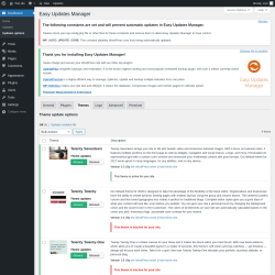 Page screenshot: Dashboard &rarr; Updates options &rarr; Themes