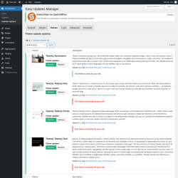 Page screenshot: Dashboard &rarr; Updates options &rarr; Themes