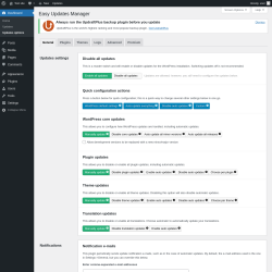 Page screenshot: Dashboard &rarr; Updates options